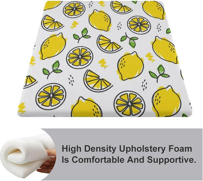 Yellow Lemon Pattern Chair Seat Cushion Soft Chair Pad for Dining Office Home Decor 13.8 X 15 Inch