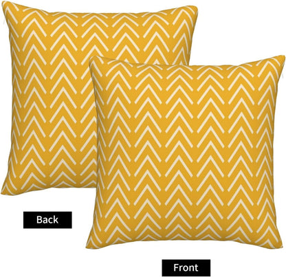 Modern Pillow Covers Yellow Cream Stripes Herringbone Print Decorative Throw Pillows Covers 20x20 Inch Set of 2 Boho Bohemian Pillowcase Farmhouse Cushion Cover for Couch Sofa Bedroom
