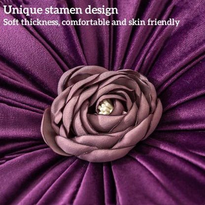 Flower Pillow Cushion Round Decorative Throw Pillow 15.7 Velvet Flower Shaped Pillow for Sofa Couch Vanity Chair Bed (Yellow)