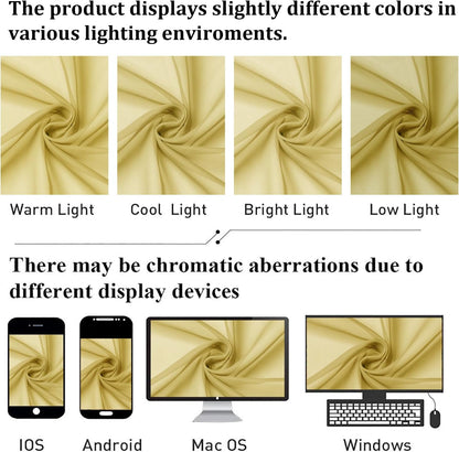 Lecloud Yellow Sheer Curtains 84 Inches Long 2 Panels, Light Filtering Voile Window Curtains for Bedroom Living Room, Dual Rod Pocket Semi Sheer Window Treatments, 40 W x 84 L Inches