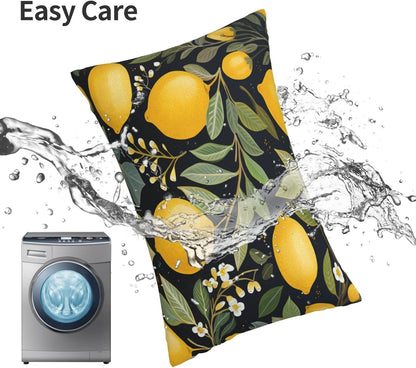 Summer Cute Lemon Rectangle Throw Pillow Cover 14x20 Inch Lumbar Pillow Case with Hidden Zipper Modern Decorative Pillowcase for Bed Sofa Couch Living Room Bedroom Cushion Cover