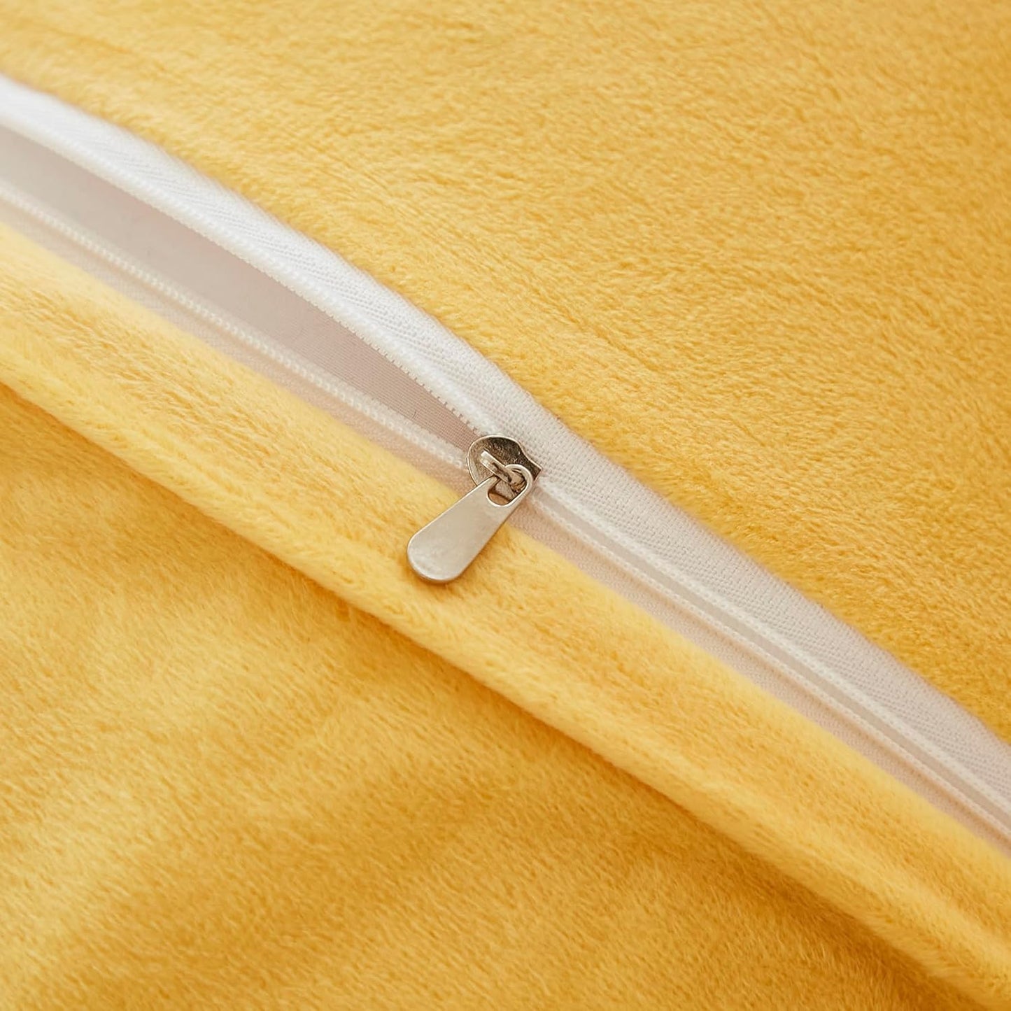 Body Pillow Cover Large Fluffy Shaggy Lumbar Full Body Pillowcase 21 x 54 Inches Soft 1 Pack Modern Home Decorative Zipper Closure, Lemon Yellow