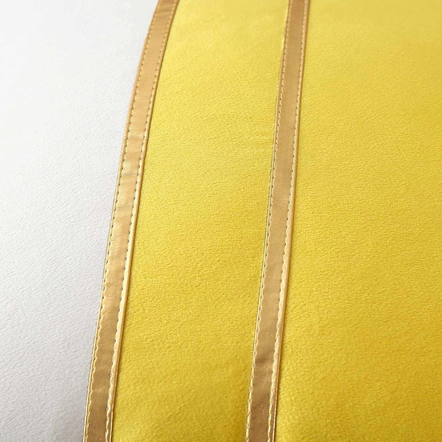 WACOMECO Velvet Throw Pillow Covers - Pack of 2 Soft Decorative Cushion Covers Cases with Gold Leather for Sofa Bedroom Livingroom Car, 18 x 18 in, Yellow and White