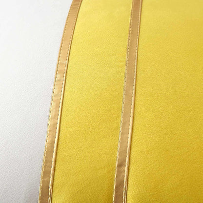 WACOMECO Velvet Throw Pillow Covers - Pack of 2 Soft Decorative Cushion Covers Cases with Gold Leather for Sofa Bedroom Livingroom Car, 18 x 18 in, Yellow and White