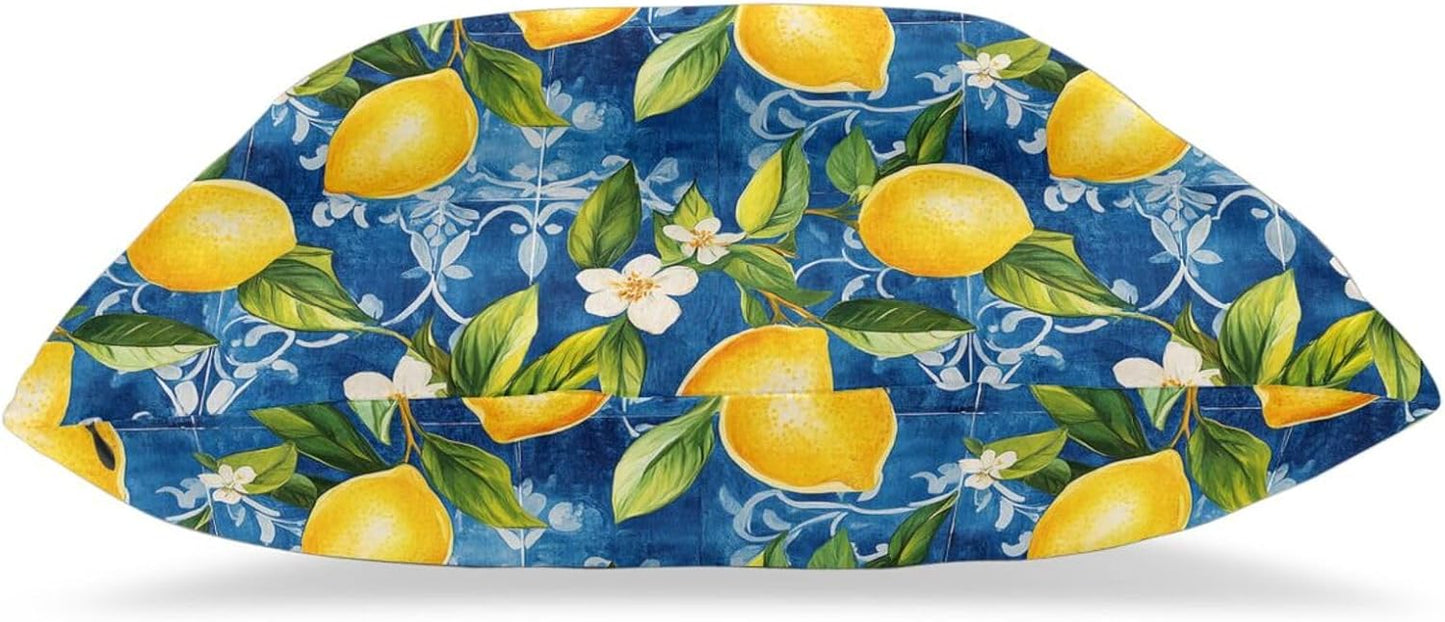 Yellow Lemons Pattern 2 Pack Throw Pillow Covers Sofa Cushions Covers Living Room Bedroom Bed Covers Car Lumbar Covers 18x18 Inches