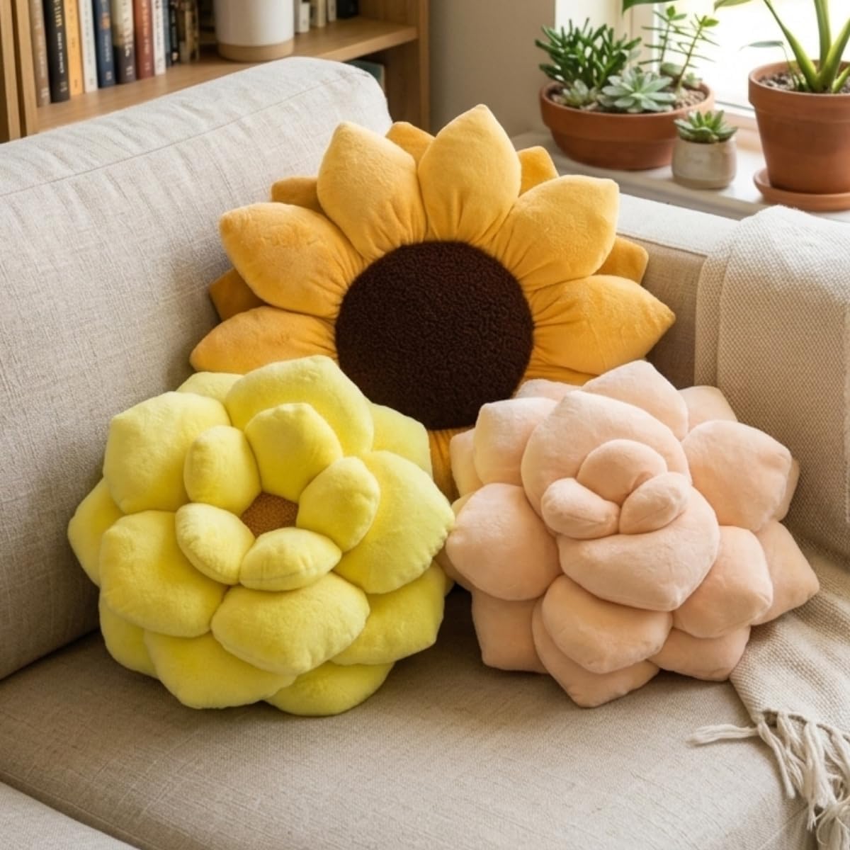 Green Philosophy Co. Sunflower™ Pillow - Golden Yellow - 20x20 Inches