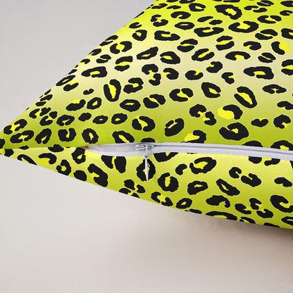 Manfei Leopard Fur Print 2 Pack Pillow Covers,Yellow Gradient Vertical Stripes Geometric Soft Square Cushion Case,Wild Animal Cheetah Fur Pattern Throw Pillow Coverss Double Sides,20"x 20"