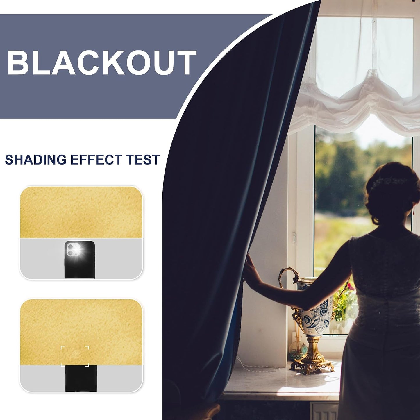 JIUZHEN Blackout Curtains – Thermal Insulated,Noise Reducing Room Darkening Soundproof Drapes for Living Room,Bedroom, Set of 2 Panels with Tiebacks, 42 x 63 inch Long, Light Yellow