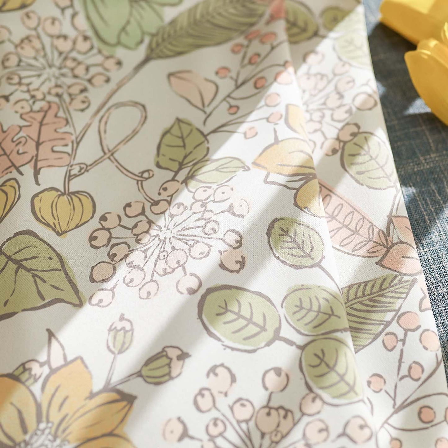 Vangao Yellow Nursery Curtains for Girls Room Floral Blackout Curtains 84 Inch Length Farmhouse Drapes for Bedroom Room Darkening Flower Patterned Window Treatment for Kids Set of 2