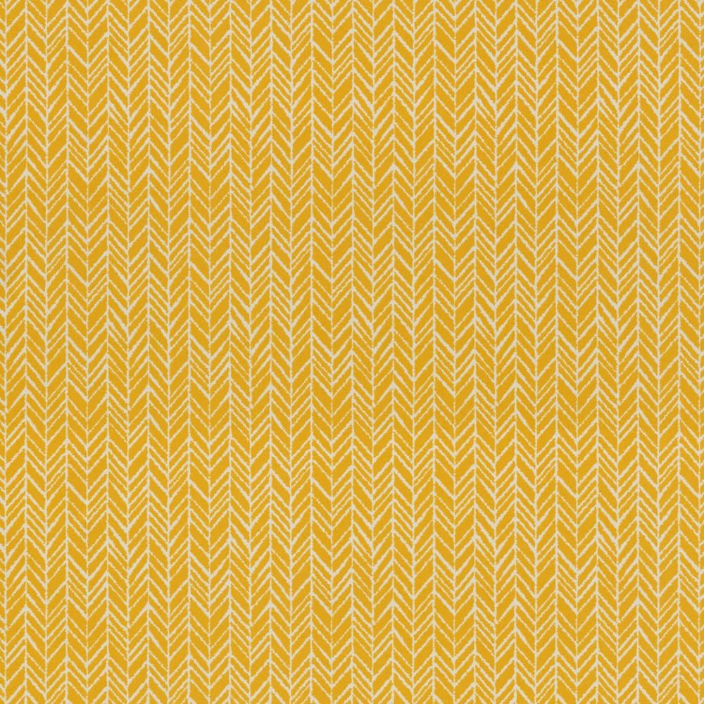 Pillow Perfect 610238 Outdoor/Indoor Herringbone Egg Yolk Tufted Seat Cushions (Round Back), 19" x 19", Yellow, 2 Pack