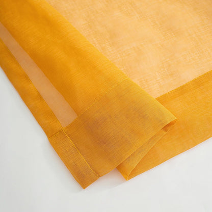 Yellow Sheer Curtains 95 inch Length 2 panels, Rod Pocket Semi Sheer Privacy Curtains, Window Treatments Soft Voile Drapes for Windows Living Room Bedroom French Doors Doorway Divider, 52"Wx 95"L