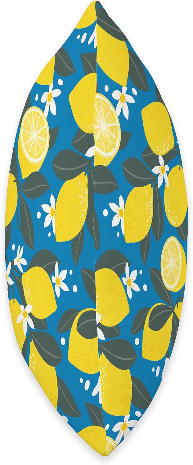 Summer by Vine Mercantile Bright Blue Amalfi Lemon Blossom Summer Citrus Fruit Pattern Throw Pillow, 18x18, Multicolor