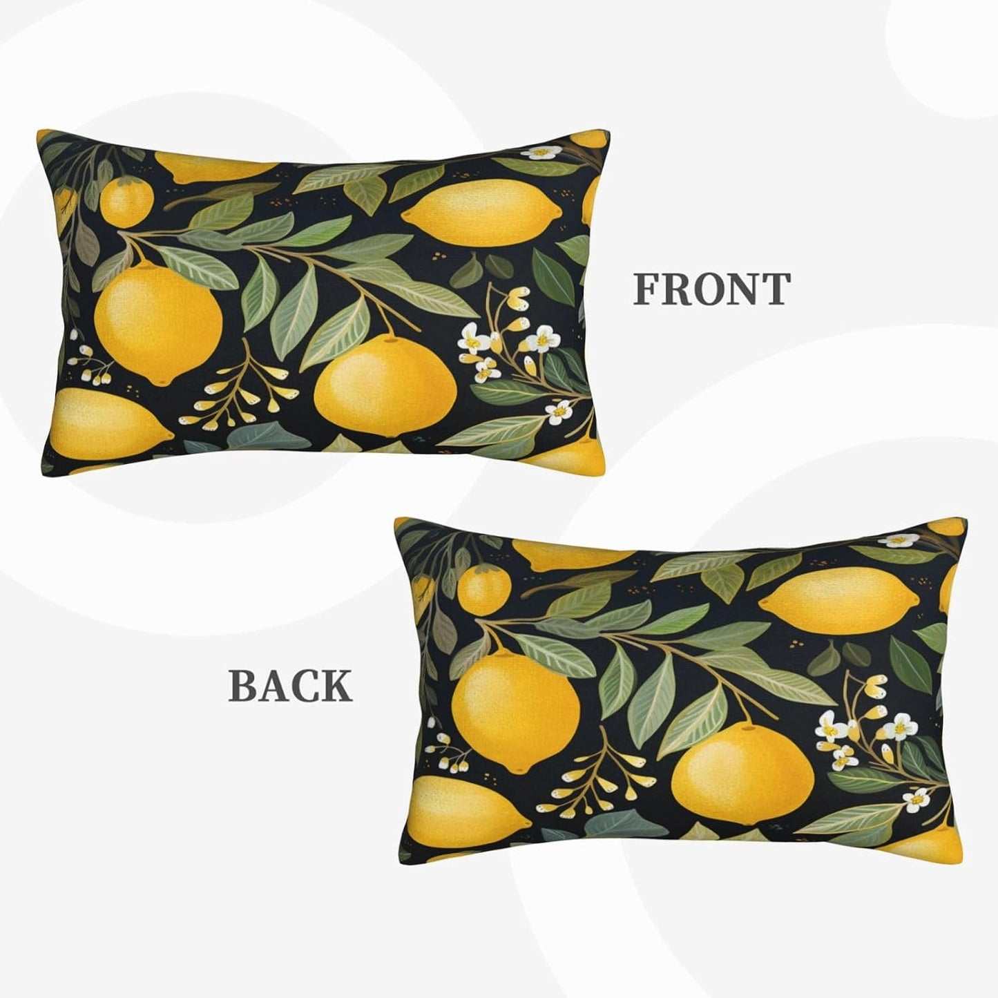 Summer Cute Lemon Rectangle Throw Pillow Cover 14x20 Inch Lumbar Pillow Case with Hidden Zipper Modern Decorative Pillowcase for Bed Sofa Couch Living Room Bedroom Cushion Cover