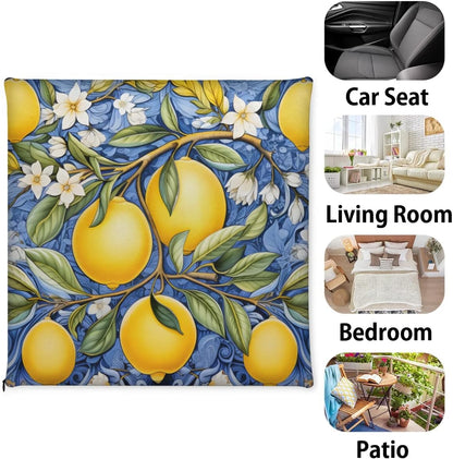 Chair Cushions Lemons Chair Pads for Dining Chairs Removable Seat Cushion for Kitchen Living Room Office Patio 16 x 16 x 1.2 Inches