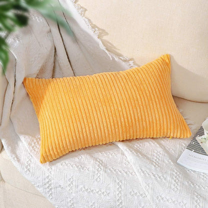 Artscope Cozy Striped Corduroy Pillow Covers Super Soft Decorative Oblong Throw Pillow Covers Case Cushion Covers for Sofa Couch Bedroom Car Decor 12 x 20 Inches, Yellow