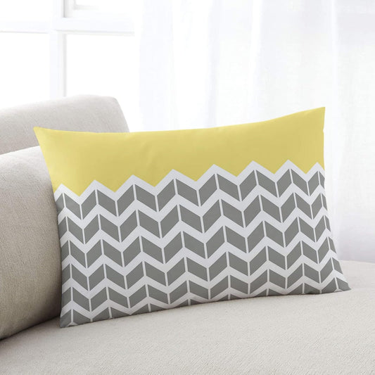 T&H XHome Pillow Covers 20x26 Inch - Standard Mid-Century Modern Geometric Yellow Gray Pattern Soft Brushed Microfiber Pillowcases with Hidden Zipper Closure Bed Pillow Shams for Bedroom Sofa Car