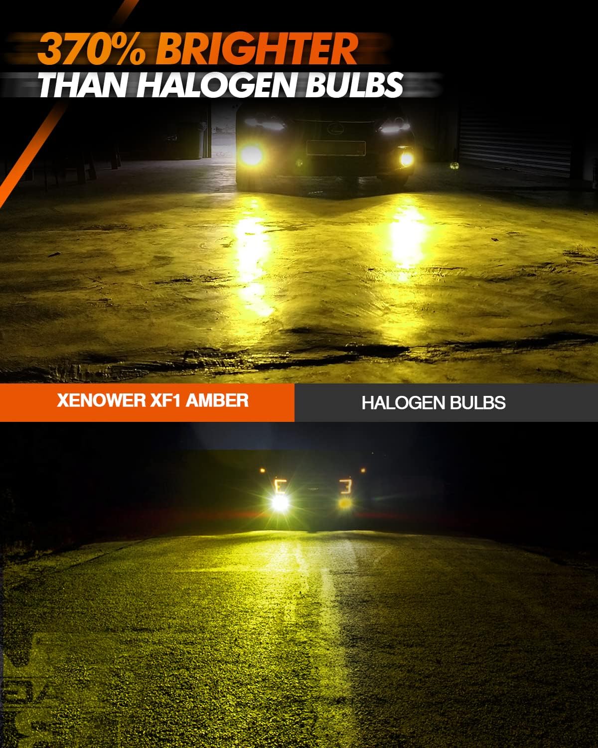 2504 PSX24W LED Fog Lights Bulbs, 13,000LM 3000K Yellow 600% Brightness 11W High Power 2504 PSX24W LED Fog Light DRL Bulbs Replacement For Cars,Trucks, Clearance Light Marker Light(Pack of 2)
