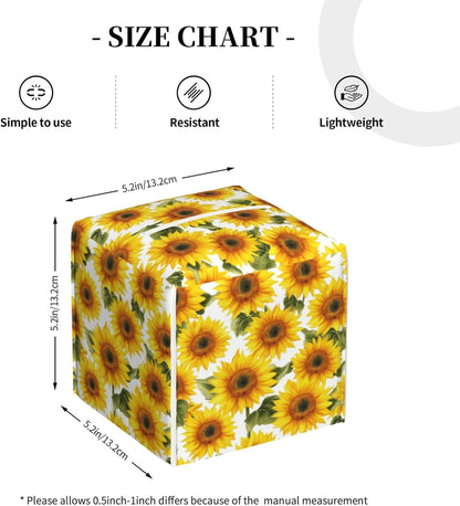Yellow Sunflowers Petals Tissue Box Cover Square, Waterproof Leather Tissue Box Holder Portable Dispenser Modern Home Decoration for Bathroom Car Nightstand Vanity