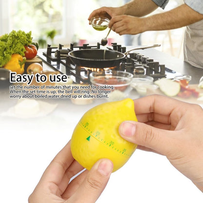 Lemon Shape Mechanical Kitchen Timer – Cute 60-Minute Wind-Up Countdown Alarm for Cooking Baking and Study, Home Use 2.4x2.4x3.1 in