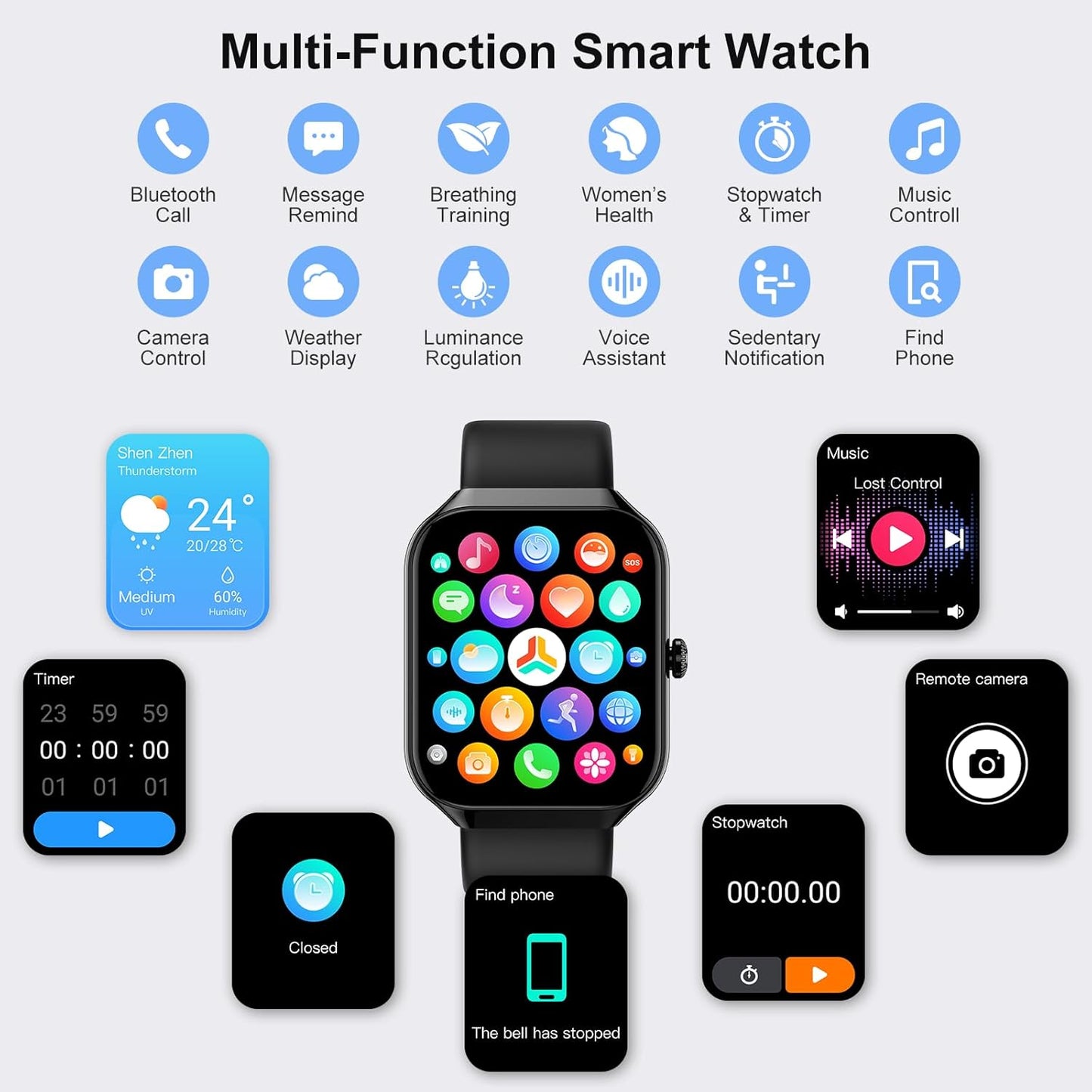Smart Watch for Men Women (Answer/Make Call), Fitness Watch with Heart Rate/Sleep Monitor/Pedometer/Calories,2026 New Smartwatch IP68 Waterproof,113+ Sports Modes, Activity Tracker for Android iOS