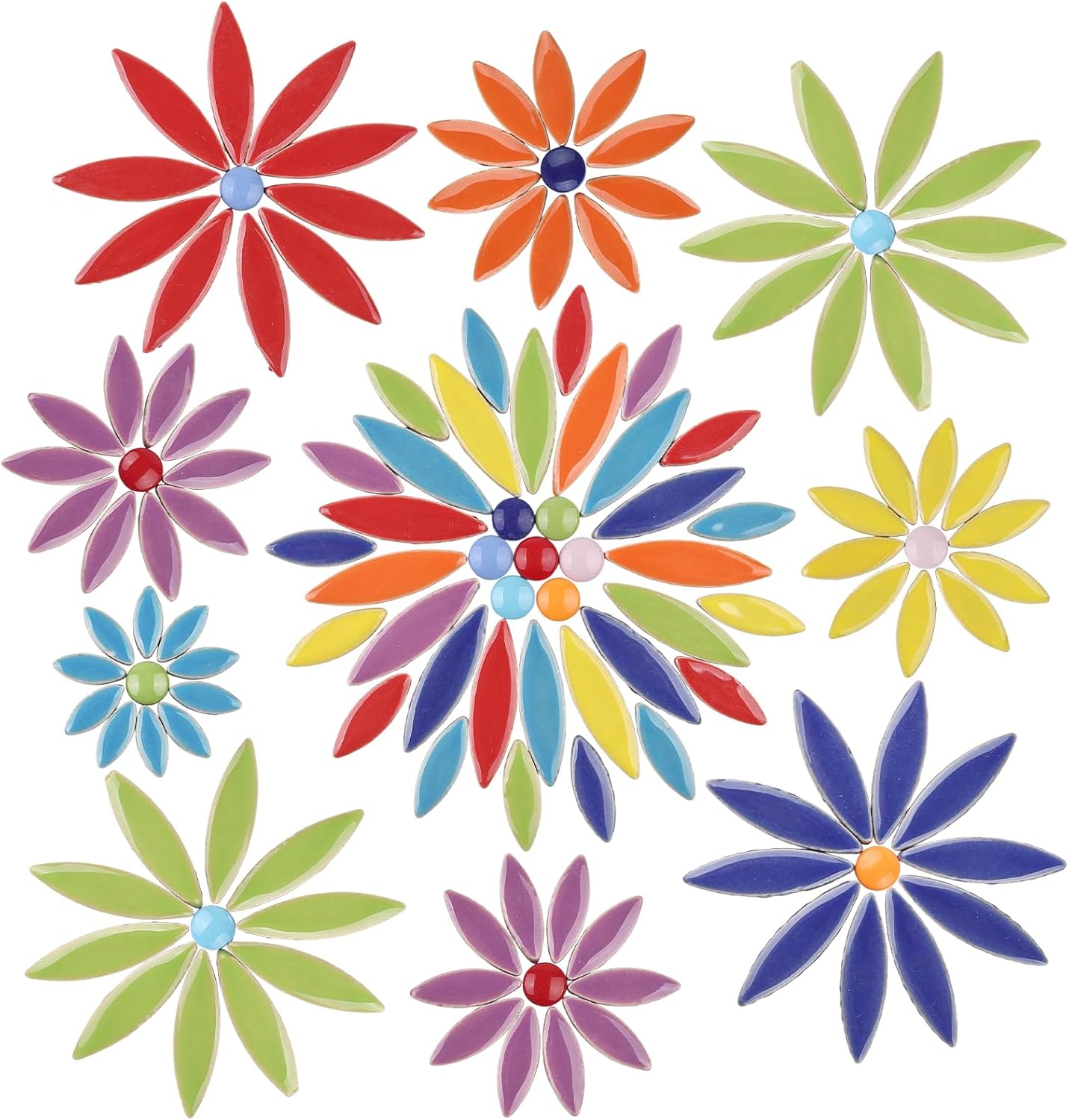 Petal Ceramic Mosaic Tiles for Crafts, 454g Mosaic Tiles Ceramic,Floral Mosaic Craft Supplies for Garden Christmas Decoration