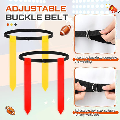 LED Flag Football Belts Set Glow in The Dark Light up Adjustable Capture Flag Outdoor Beach Games Football Party