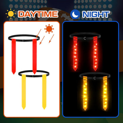 LED Flag Football Belts Set Glow in The Dark Light up Adjustable Capture Flag Outdoor Beach Games Football Party