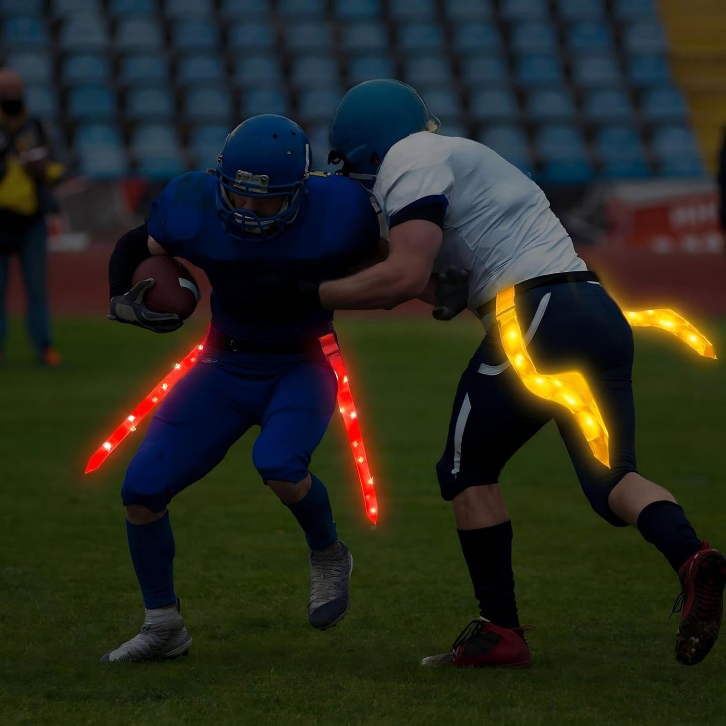 LED Flag Football Belts Set Glow in The Dark Light up Adjustable Capture Flag Outdoor Beach Games Football Party