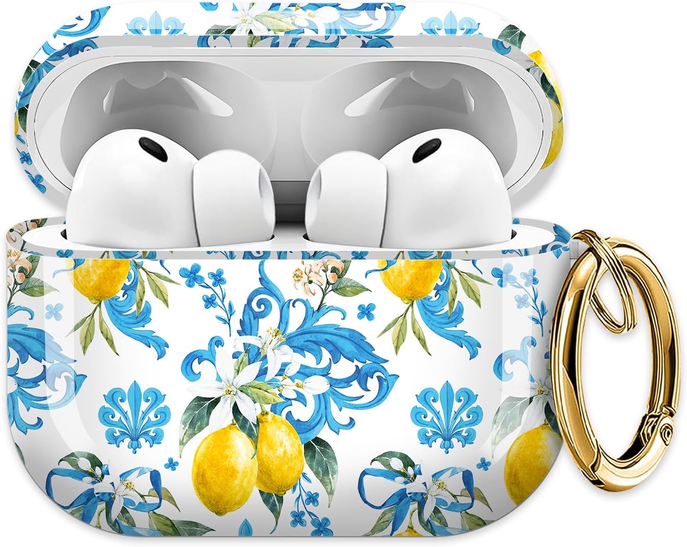 for AirPods Pro 3 Case (2025)，Cute Cover Compatible with AirPod Pro 3rd Generation with Rose Gold Keychain Headphone Cases for Women(Lovely Lemon)
