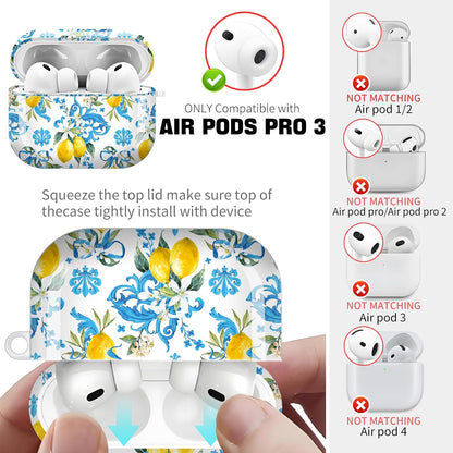 for AirPods Pro 3 Case (2025)，Cute Cover Compatible with AirPod Pro 3rd Generation with Rose Gold Keychain Headphone Cases for Women(Lovely Lemon)