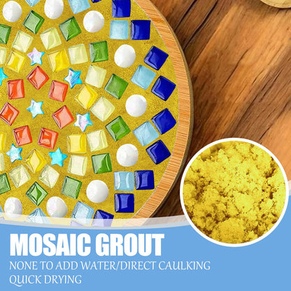 Mosaic Crystal Grout, Mosaics Tile Tools, Mosaic Tile Accessories – Essential for Handmade Grouting and Perfect for DIY Craft Projects (Yellow, 8.8oz)