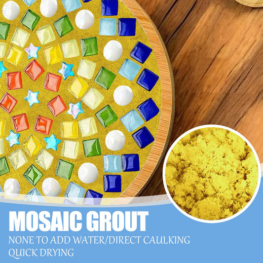 Mosaic Crystal Grout, Mosaics Tile Tools, Mosaic Tile Accessories – Essential for Handmade Grouting and Perfect for DIY Craft Projects (Yellow, 8.8oz)