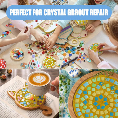 Mosaic Crystal Grout, Mosaics Tile Tools, Mosaic Tile Accessories – Essential for Handmade Grouting and Perfect for DIY Craft Projects (Yellow, 8.8oz)