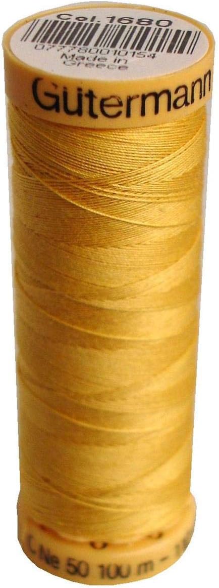 Gutermann Natural Cotton Thread 110 Yds: Dark Yellow