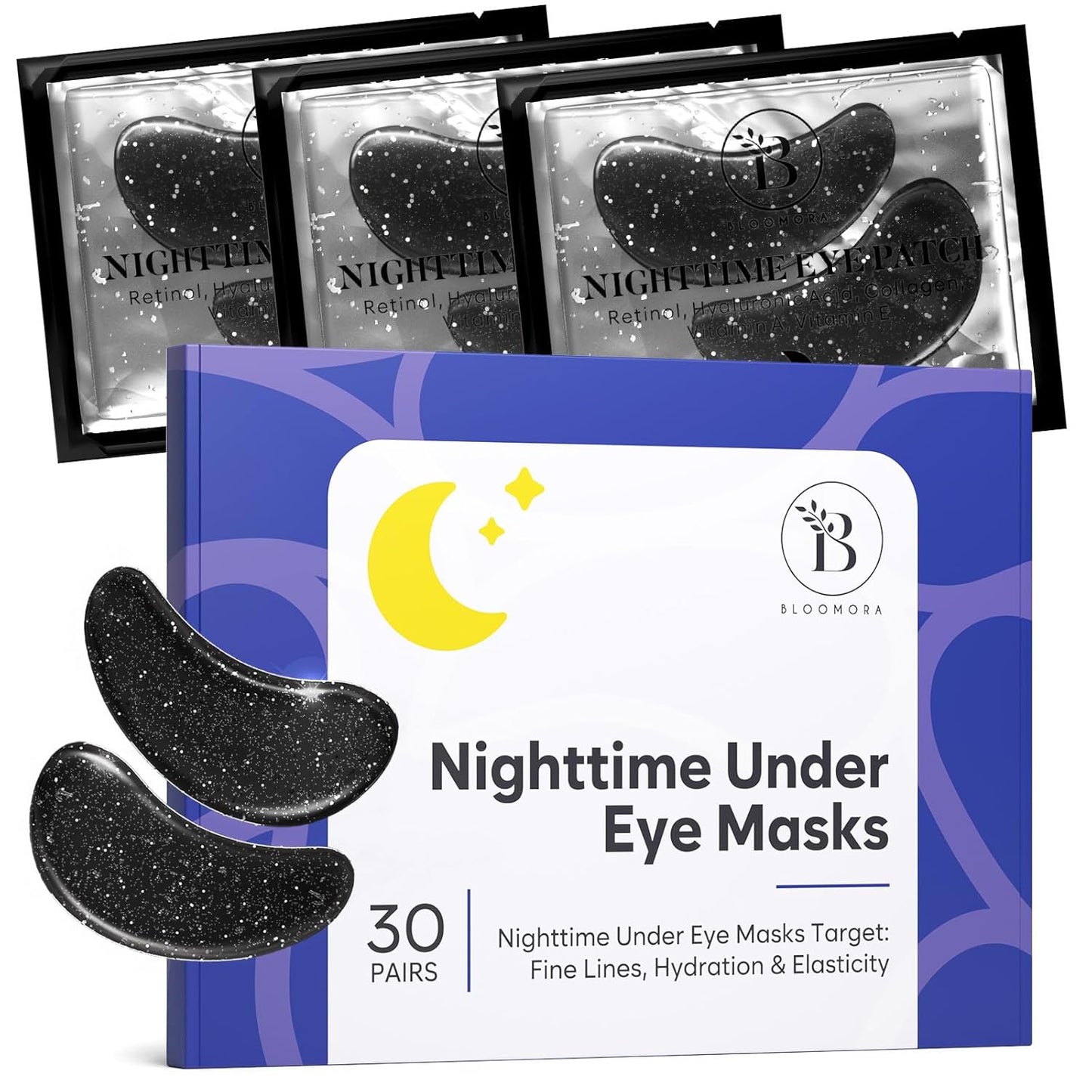 Daytime Under Eye Patches for Puffy Eyes and Dark Circles, Gel Eye Masks with Caffeine, Collagen & Vitamin C, Deeply Moisturizing, Bachelorette Party Favors, Anti Wrinkle Patches (30 Pairs)