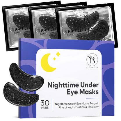 Daytime Under Eye Patches for Puffy Eyes and Dark Circles, Gel Eye Masks with Caffeine, Collagen & Vitamin C, Deeply Moisturizing, Bachelorette Party Favors, Anti Wrinkle Patches (30 Pairs)