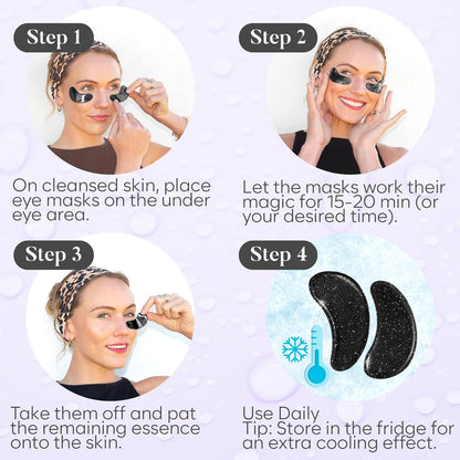 Daytime Under Eye Patches for Puffy Eyes and Dark Circles, Gel Eye Masks with Caffeine, Collagen & Vitamin C, Deeply Moisturizing, Bachelorette Party Favors, Anti Wrinkle Patches (30 Pairs)