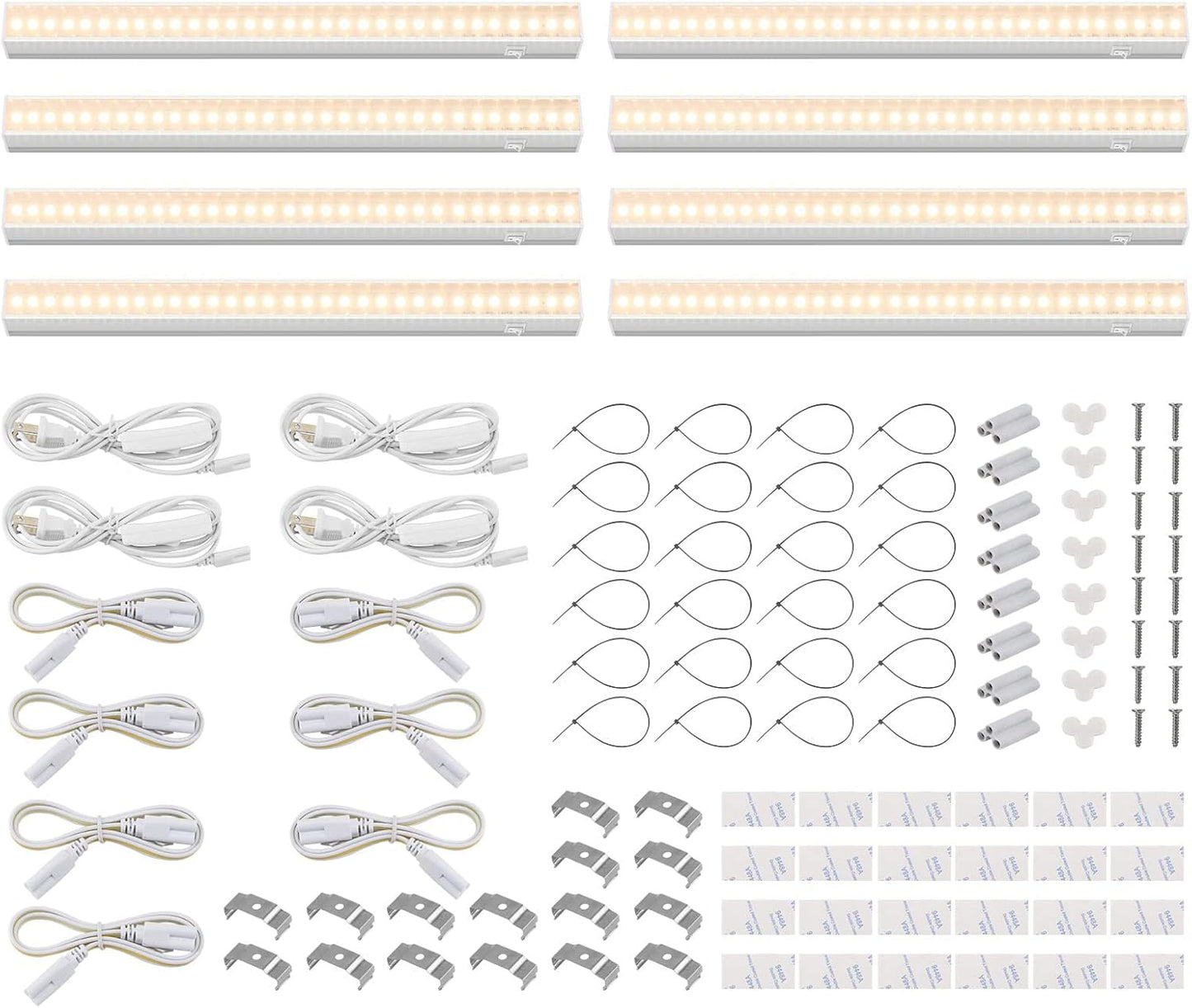 T5 Grow Lights, Grow Light Strip for Indoor Plants, 1ft Plant Lights for Indoor Growing, Full Spectrum LED Grow Light, Individual Switch, Linkable, Plug and Play, Yellow, 8-Pack