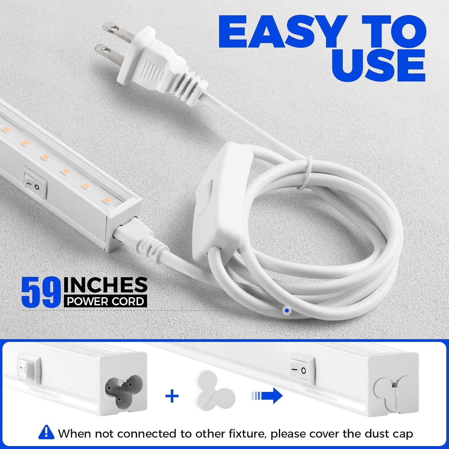 T5 Grow Lights, Grow Light Strip for Indoor Plants, 1ft Plant Lights for Indoor Growing, Full Spectrum LED Grow Light, Individual Switch, Linkable, Plug and Play, Yellow, 8-Pack
