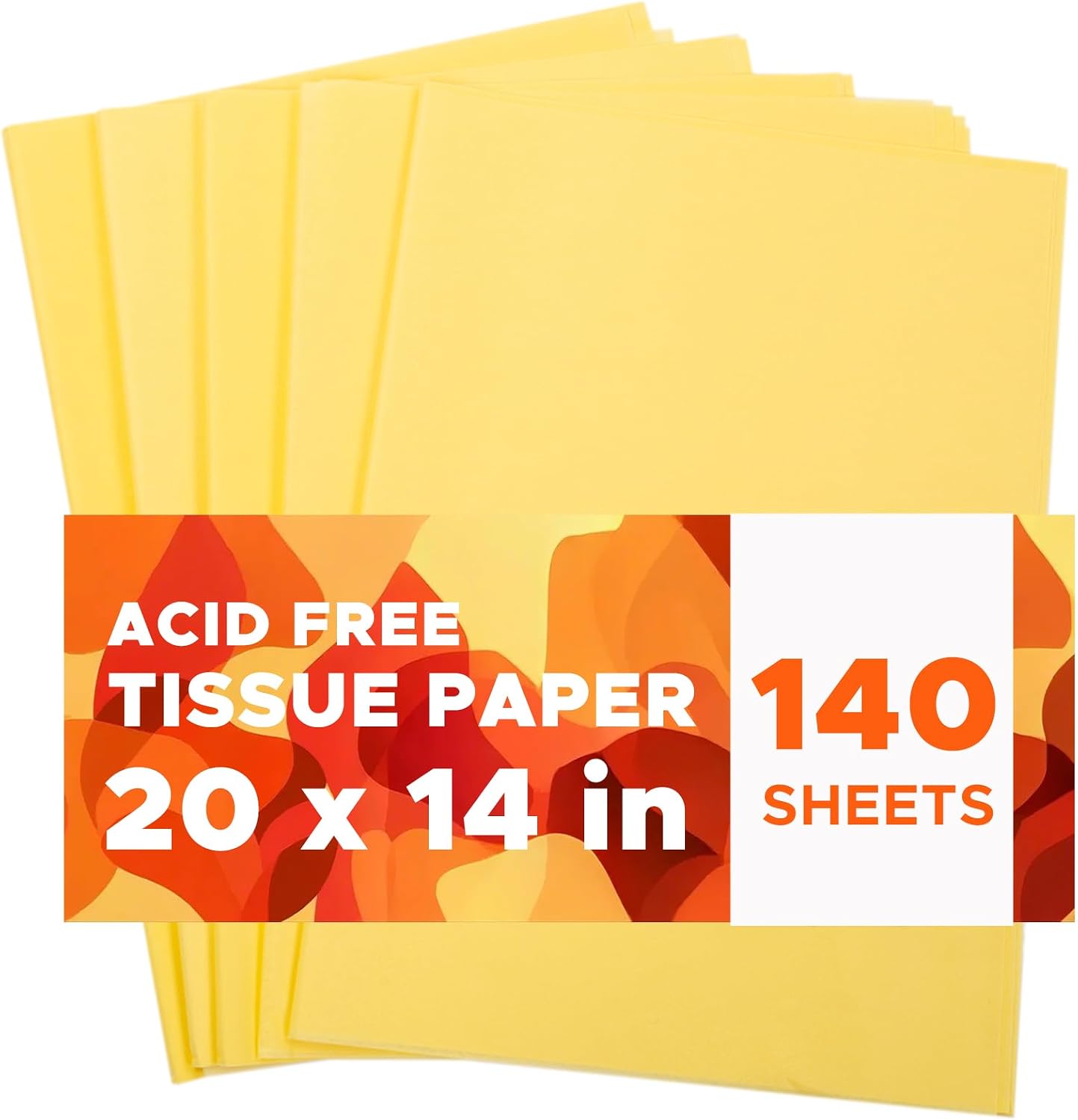 bondibili 140 Sheets Yellow Tissue Paper for Gift Bags14 x 20 Inches Yellow Wrapping Paper Bulk for Weddings Birthday DIY Project Festival Wrapping Crafts Decor