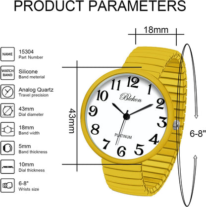 Collections New Super Large Face Stretch Band Japanese Movement PC21J Fashion Watch