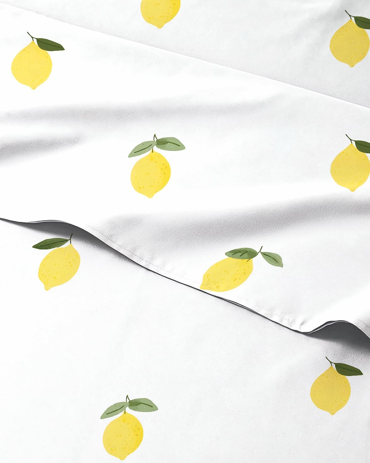 Kids Full Size Lemon Bed Sheets - 4 Piece Kids Lemon Sheet Set - Citrus Fruity Bedding - Ultra-Soft, Cute & Cozy - Breathable & Machine Washable - Colorful Bed Set for Boys, Girls, Teens & Toddlers