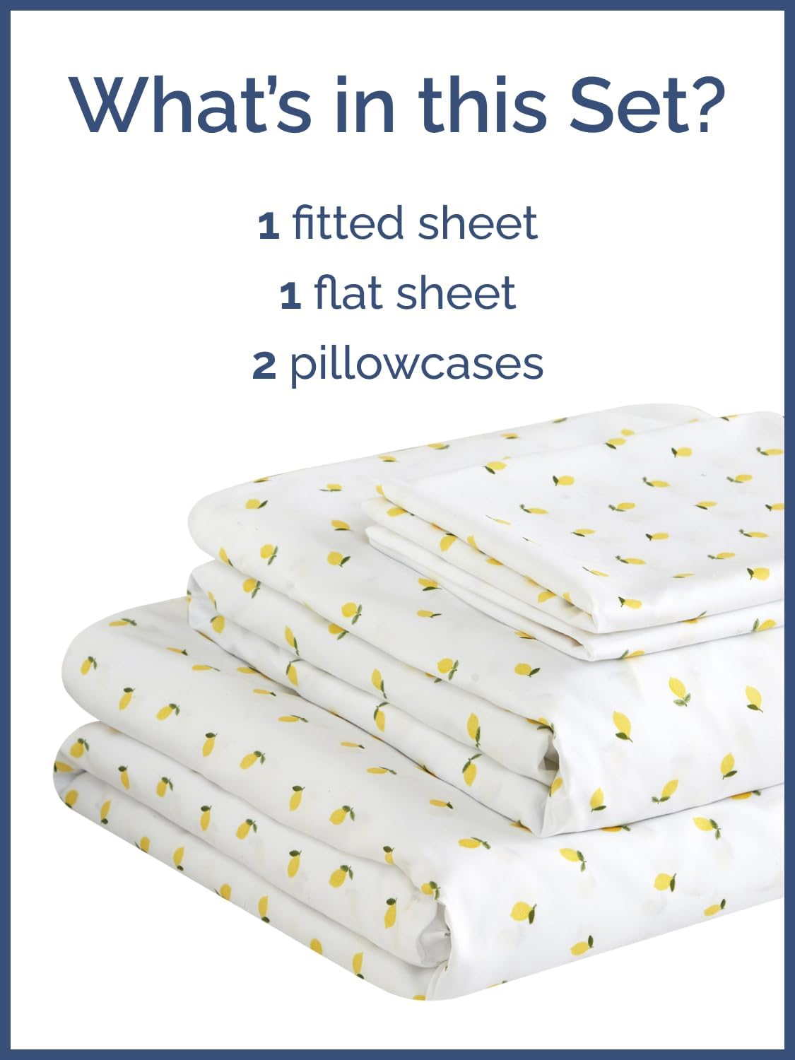 Kids Full Size Lemon Bed Sheets - 4 Piece Kids Lemon Sheet Set - Citrus Fruity Bedding - Ultra-Soft, Cute & Cozy - Breathable & Machine Washable - Colorful Bed Set for Boys, Girls, Teens & Toddlers