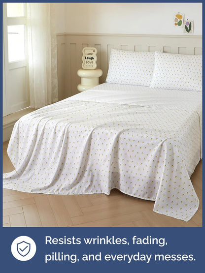 Kids Full Size Lemon Bed Sheets - 4 Piece Kids Lemon Sheet Set - Citrus Fruity Bedding - Ultra-Soft, Cute & Cozy - Breathable & Machine Washable - Colorful Bed Set for Boys, Girls, Teens & Toddlers