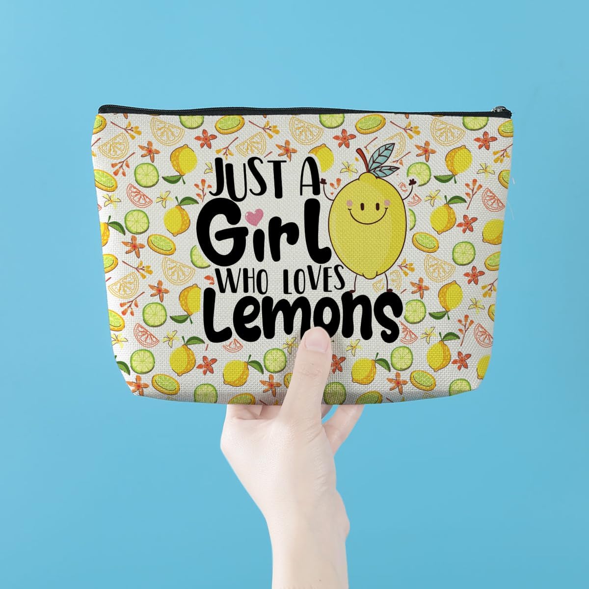 Lemon Makeup Bag Lemon Decor Cosmetic Bags for Women | Gifts for Women Girl Sister Friend, Graduation Friendship Birthday Gifts for Lemon Lovers, Travel Toiletry Bag