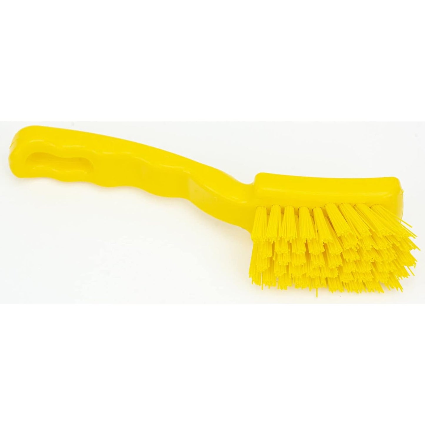 41395EC04 Plastic Scrub Brush, Detail Brush, Kitchen Brush with Hanging Hole for Cleaning, 7 Inches, Yellow