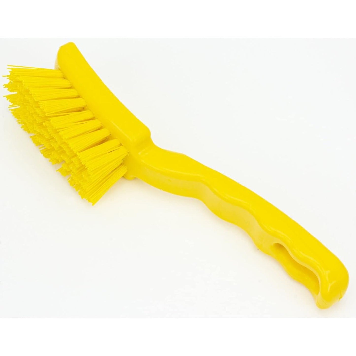 41395EC04 Plastic Scrub Brush, Detail Brush, Kitchen Brush with Hanging Hole for Cleaning, 7 Inches, Yellow