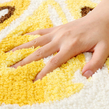 Fruit Bath Mats Cute Bathroom Rugs, Particularly Absorbent, Very Soft, and Dry Fast that Fits for Kid's Room, Bathroom or Other Room, 17.7" x 31.5", Lemon
