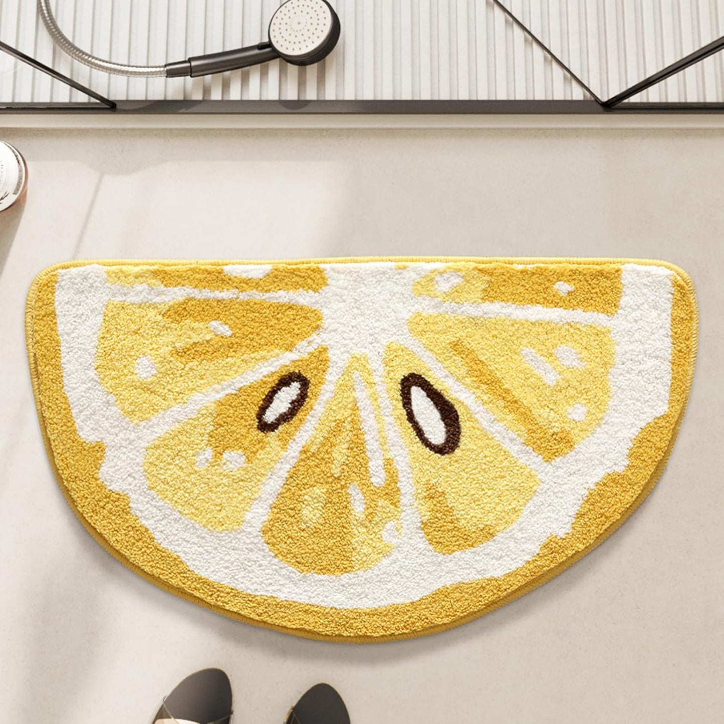 Fruit Bath Mats Cute Bathroom Rugs, Particularly Absorbent, Very Soft, and Dry Fast that Fits for Kid's Room, Bathroom or Other Room, 17.7" x 31.5", Lemon