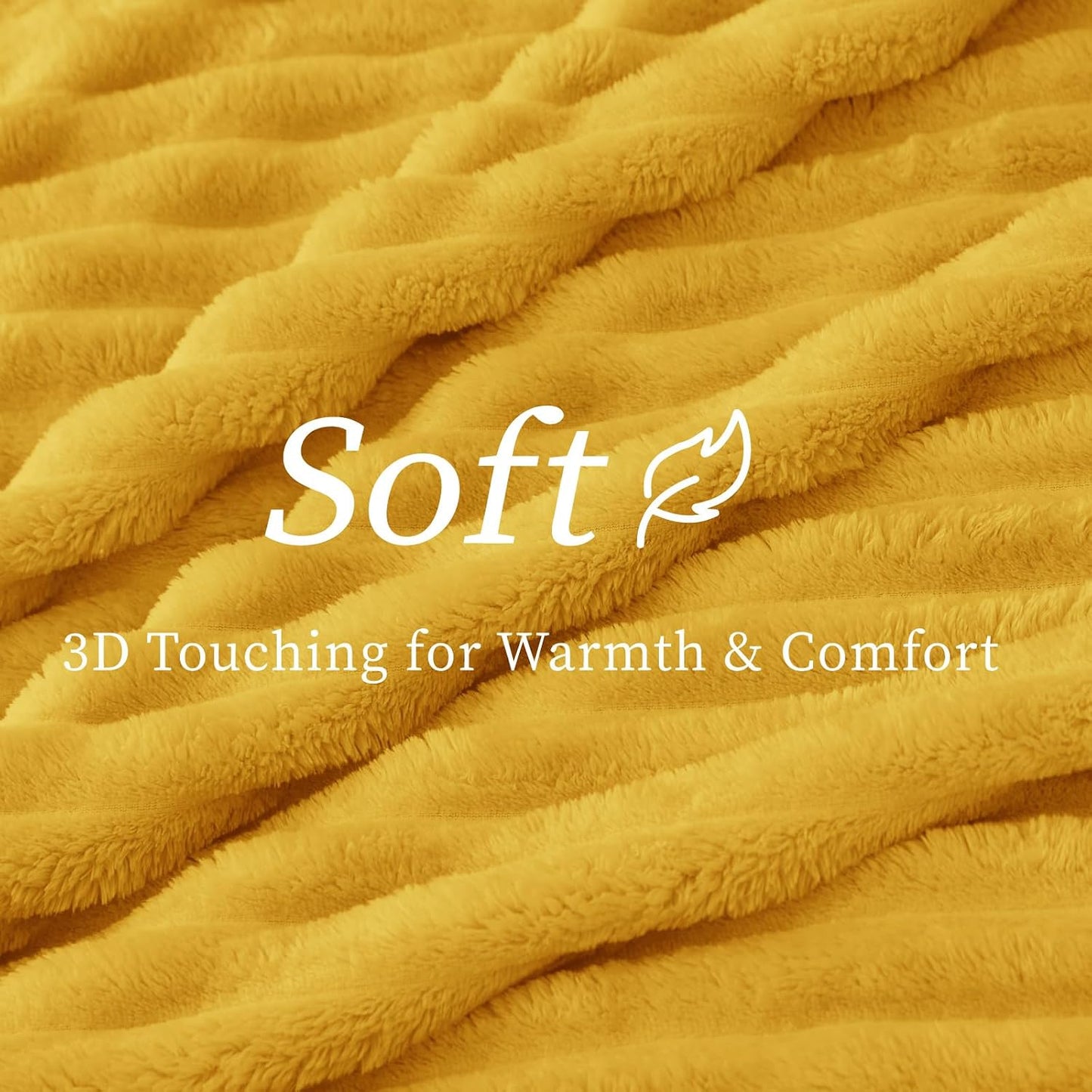 Ribbed Twin Blanket for Couch & Bed, Light Yellow, 60"x80" | Ultra-Soft Plush Fleece, Cozy, Warm Yet Lightweight, Ribbed Texture, Home Decor, Machine Washable, Giftable, All-Season Use